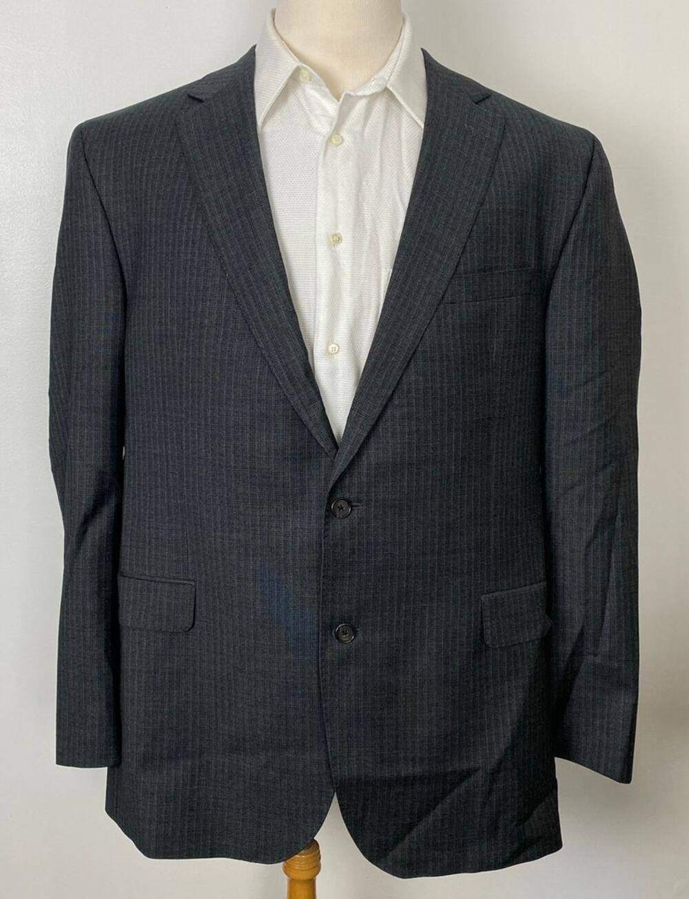 Daniel Cremieux Loro Piana micro-plaid 2-button wool blazer sport coat, 50L